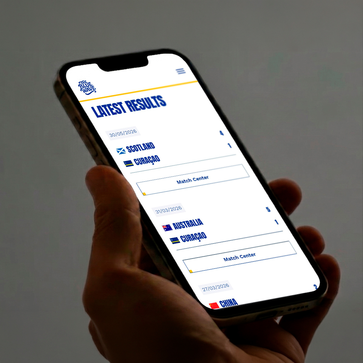 Blue Wave on mobile — celebrating in-app